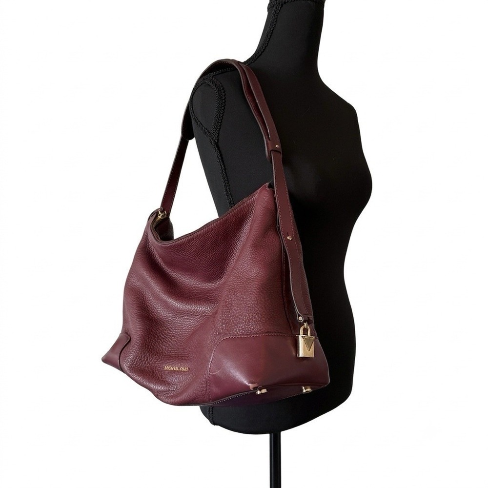 Michael Kors Burgundy Leather Purse Casual Everyday ~HAS FLAWS AS IS~NO RETURNS